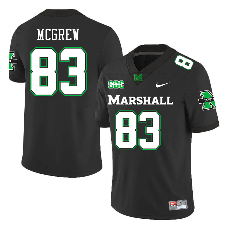 Marshall Thundering Herd #83 Rhett McGrew College Football Jerseys Stitched-Black